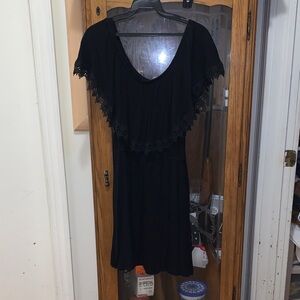 Black Charlotte Russe Dress with Lace Trim
